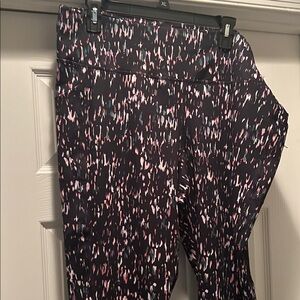 Ideology Black Leggings with Pink and Teal Speckle Print
